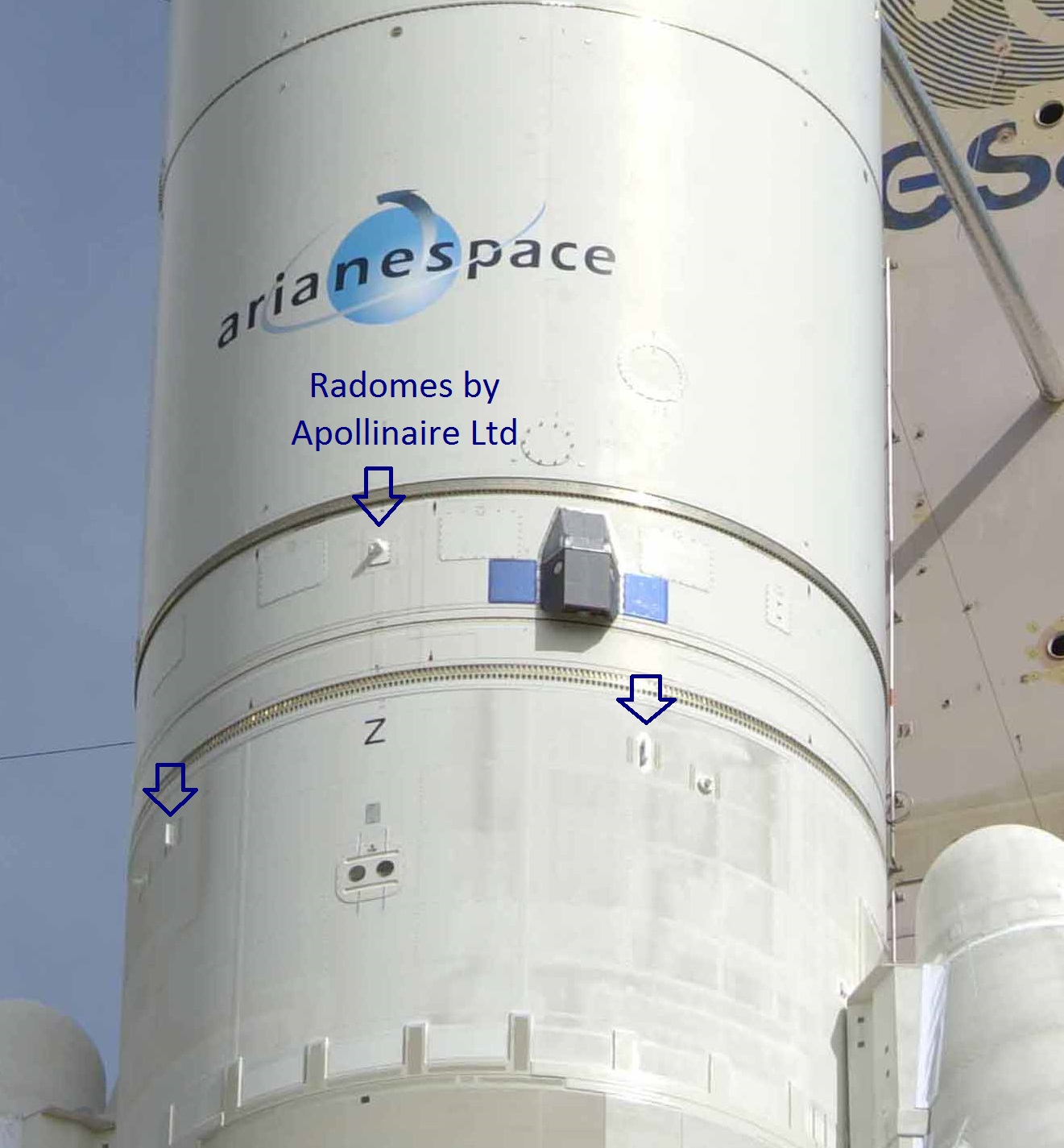 Radomes on Ariane 5 made by Apollinaire Ltd
